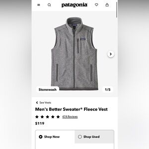 Patagonia men’s vest- worn once